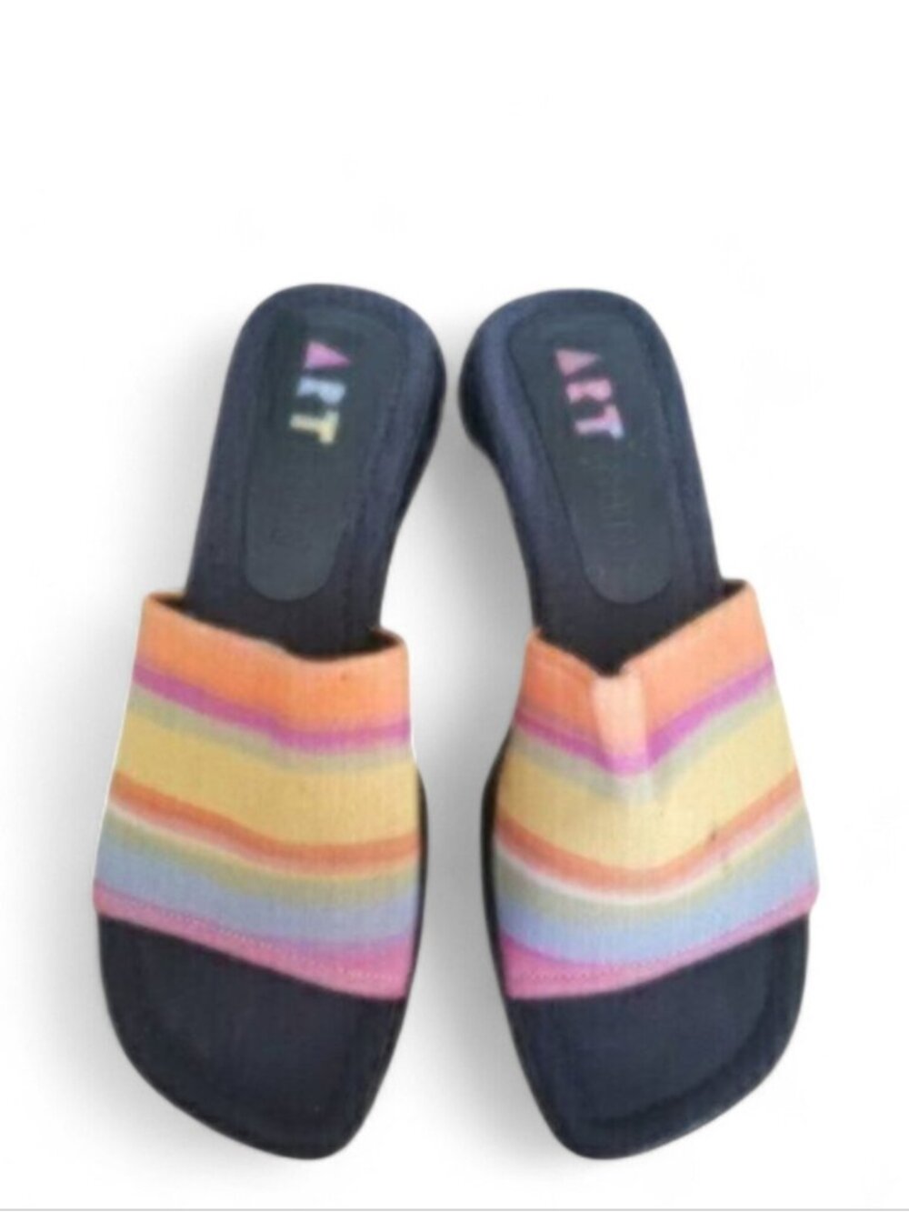 ART 80s Vintage Multi-Color Rainbow Sandals